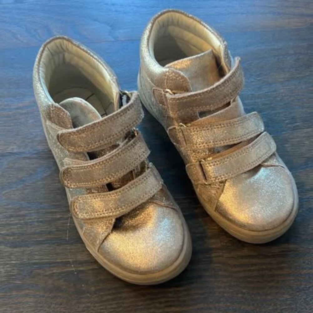 Golden hight top leather sneakers Brand Verbaudet Size 11